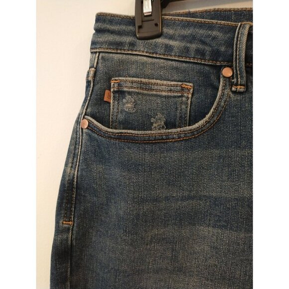Judy Blue Slim Fit Lightly Distressed Denim Blue Jeans Stretch - 18W (35 x 28.5) - Picture 3 of 11